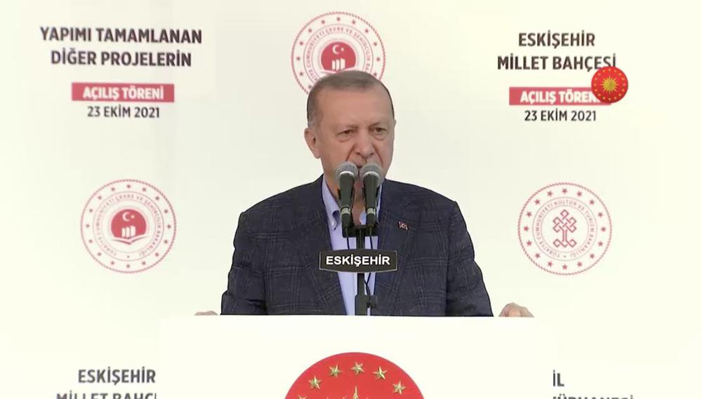 Скриншот трансляции выступления Эрдогана.