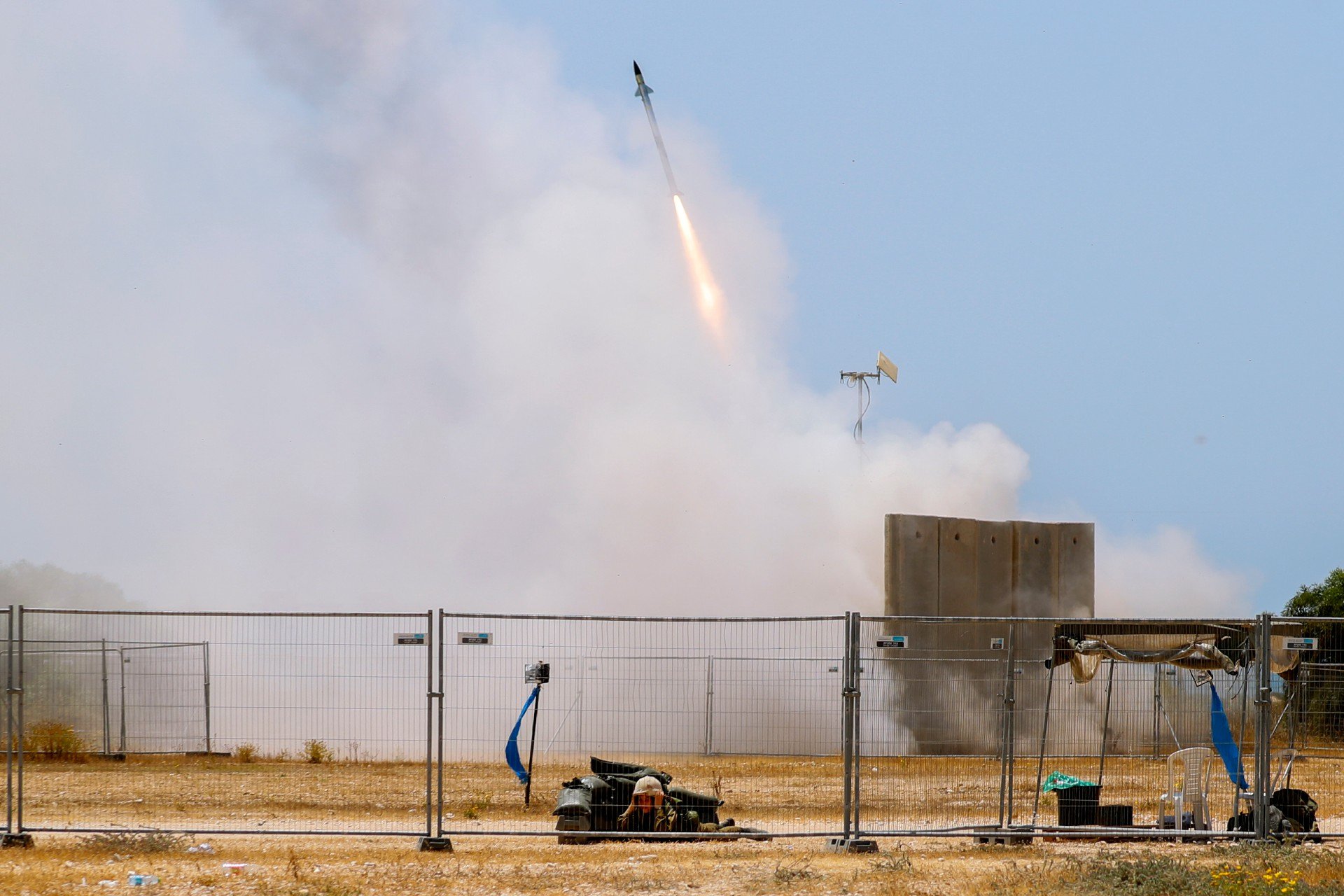 Запуск системы ПРО «Железный купол» для перехвата ракеты из сектора Газа. Фото: AP Photo/Ariel Schalit