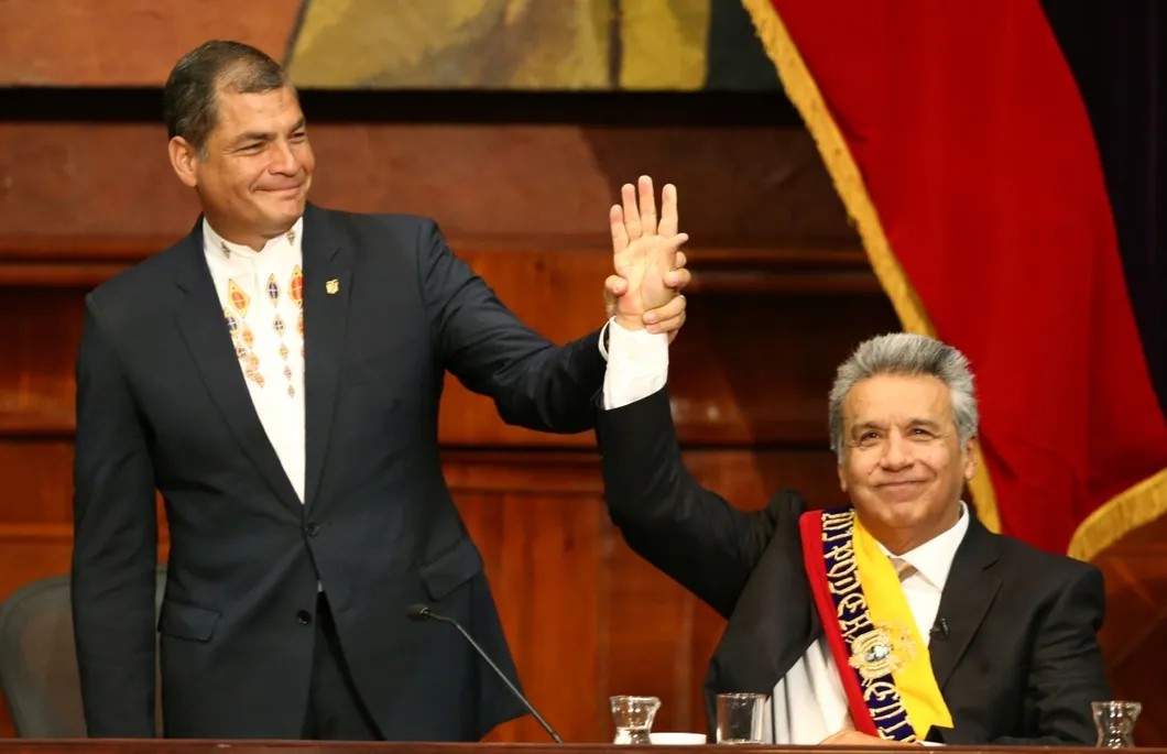 Экс-президент Эквадора Рафаэль Корреа и нынешний президент Ленин Морено. Фото: Reuters