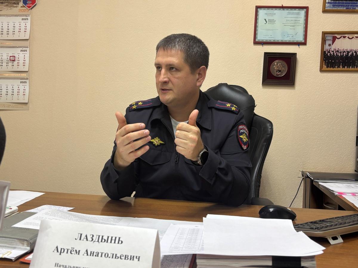 Артем Лаздынь, начальник полиции Ревды. Фото: Иван Жилин / «Новая газета»