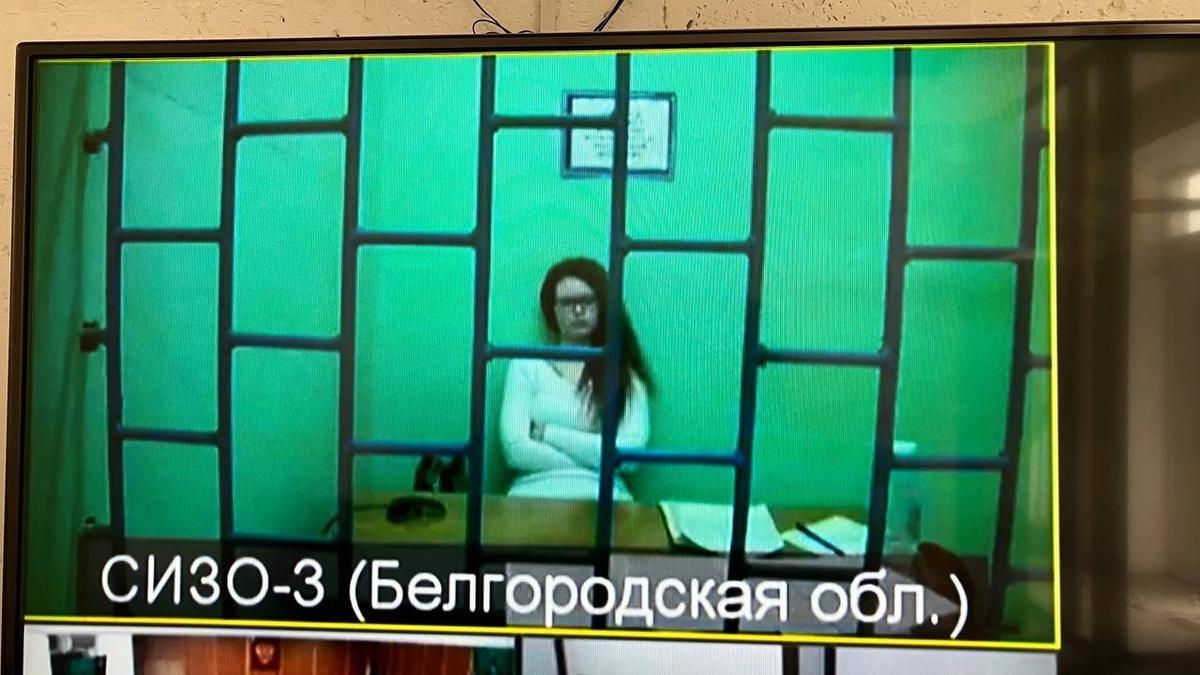 Надин Гейслер по видеосвязи в суде. Фото: Медиазона*