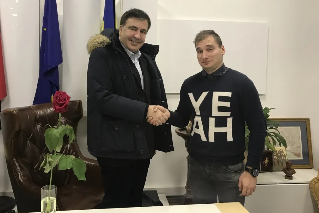 Михаил Саакашвили и спецкор Каныгин в Киеве
