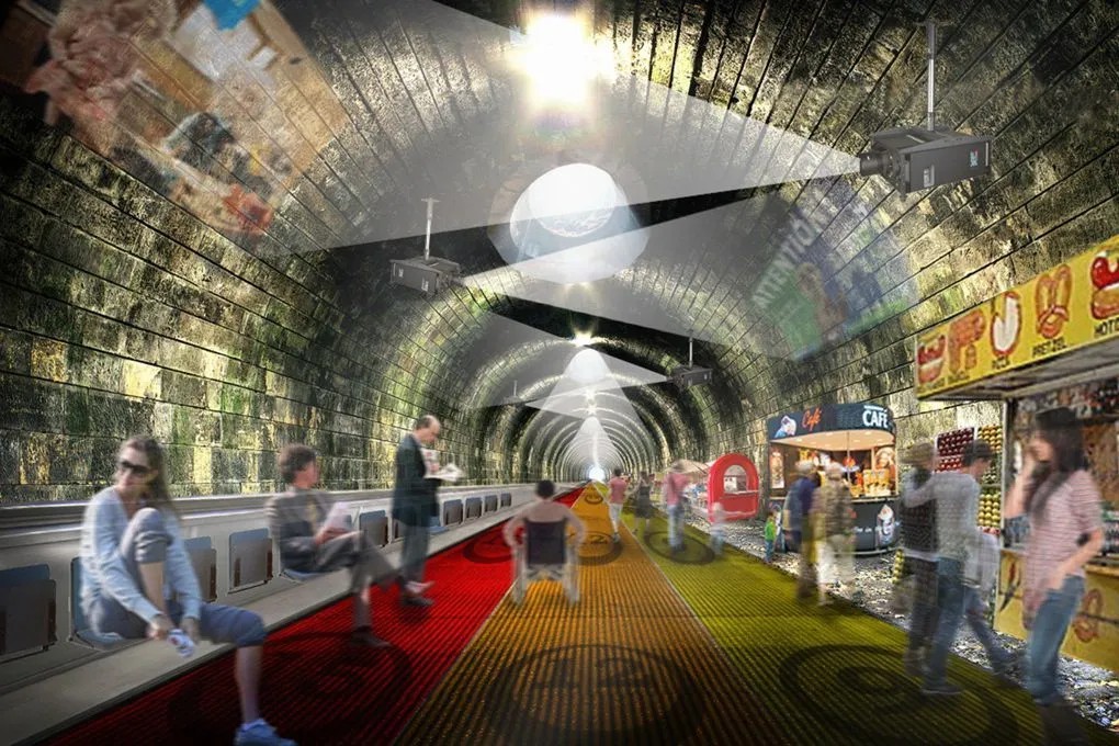 Проект траволаторов в лондонском метро. Фото: NBBJ
