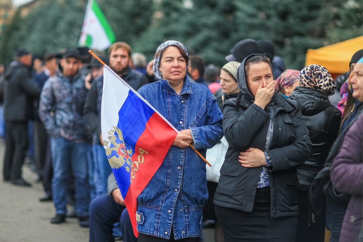 Митинг в Магасе против принятия соглашения об установлении границы между Ингушетией и Чечней, октябрь 2018 года. Фото: Владимир Смирнов / ТАСС
