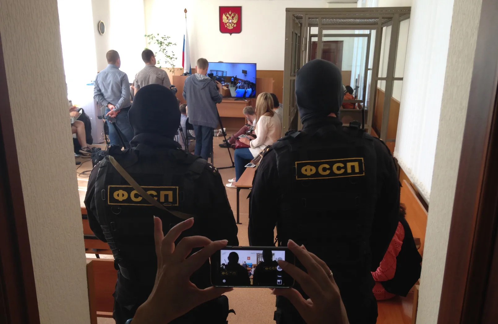 Зал для журналистов в Донецком городском суде. Фото: Никита Гирин / «Новая газета»