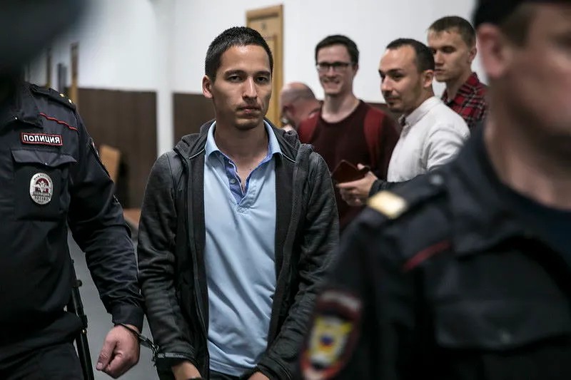 Суд по мере пресечения для Айдара Губайдулина. 9 августа 2019 года. Фото: Влад Докшин / «Новая газета»