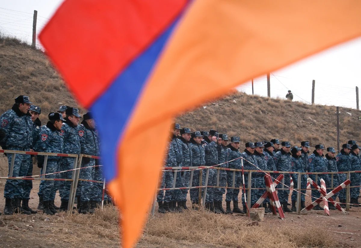 Акция протеста у российской военной базы в Армении. 15 января 2023 года. Фото: Александр Патрин / ТАСС
