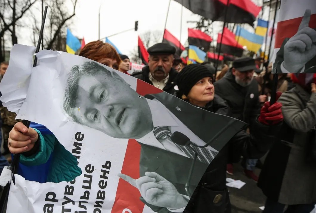 Марш стронников Саакашвили за импичмент Порошенко. Фото: Sergii Kharchenko / Zuma / ТАСС