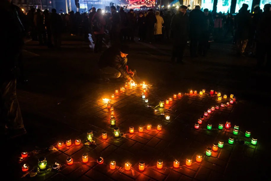 Первая годовщина Майдана, декабрь 2014 года. Фото: Евгений Фельдман / «Новая газета»
