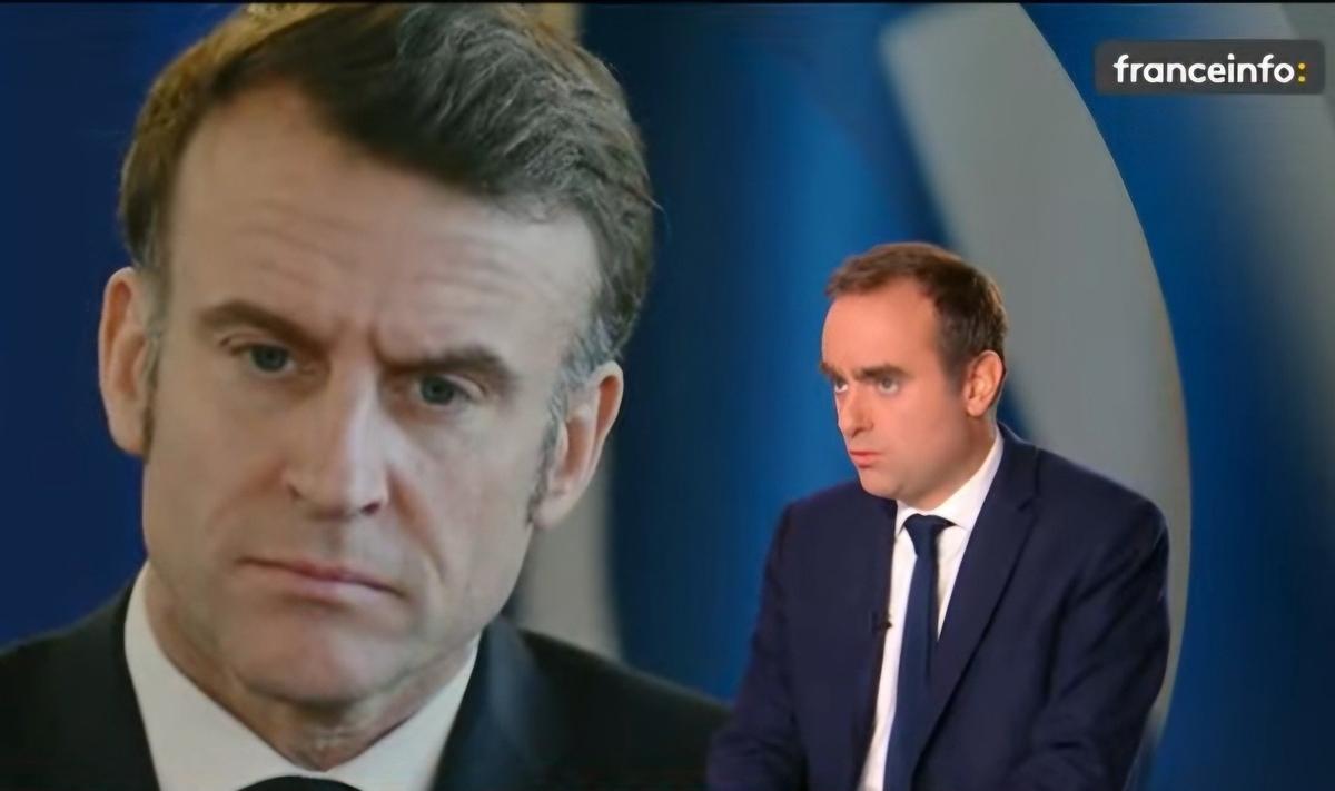 Премьер-министр Франции в отставке Себастьян Лекорню дал интервью французскому телевидению. Скриншот