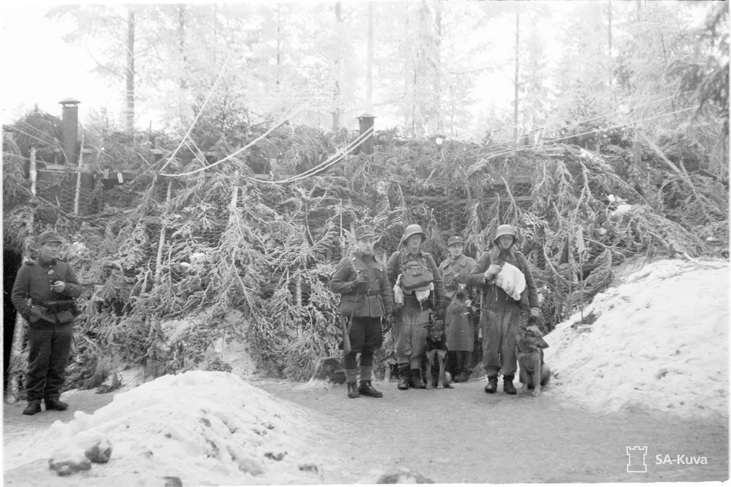 Финские солдаты у бетонных укреплений, 1939 г. Фото: архив Сил обороны Финляндии (SA-Kuva)