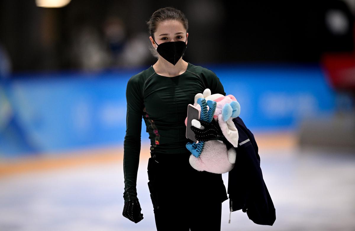 Камила Валиева на льду в Пекине. Фото: РИА Новости