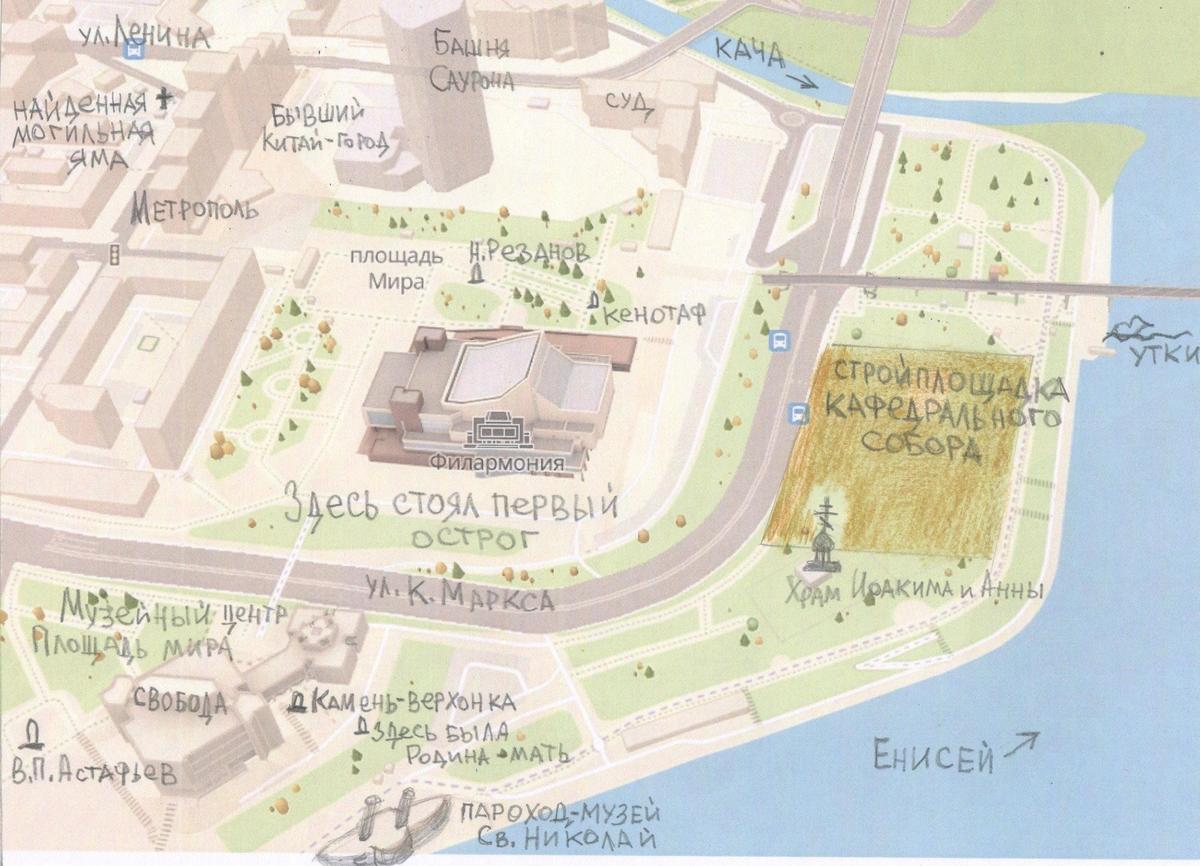 Стрелка. Карта 2ГИС с пометками автора