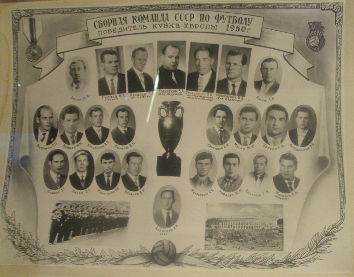 Фотооткрытка, посвященная победе сборной СССР в Кубке Европы. Экспонат из музея «Спартака». Фото: Андрей Успенский