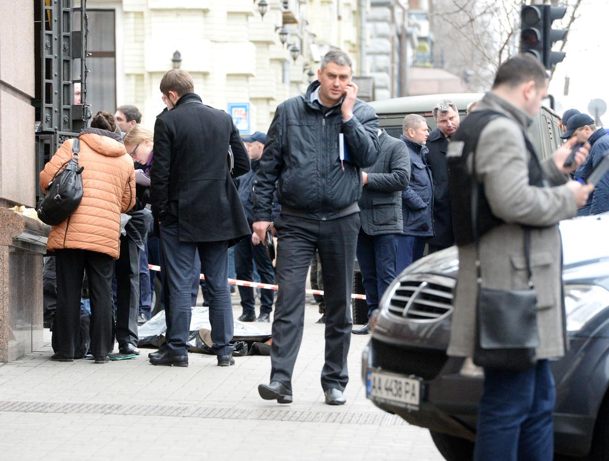 На месте убийства Дениса Вороненкова в Киеве, 2017 год. Фото: РИА Новости