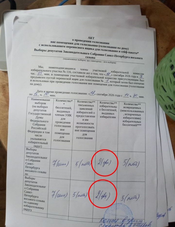 Из 7 заявок на голосование на дому лишь 2 бюллетеня в итоге посчитали проголосованными