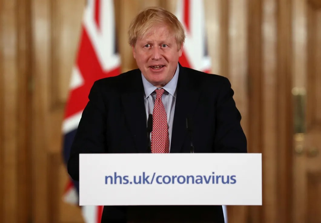 Борис Джонсон на пресс-конференции, посвященной мерам по противодействию пандемии. Фото: Reuters