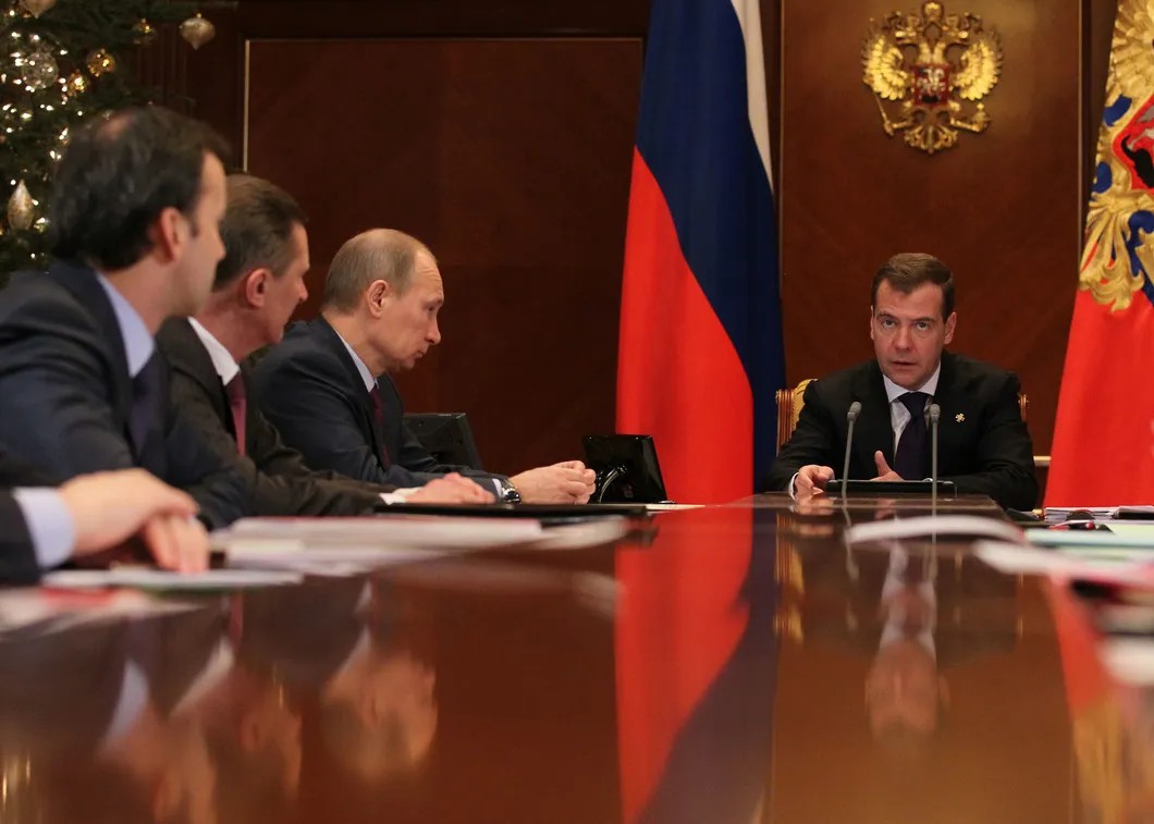 Президент Дмитрий Медведев проводит совещание в Горках, 2012 г. Фото: Екатерина Штукина / ИТАР-ТАСС