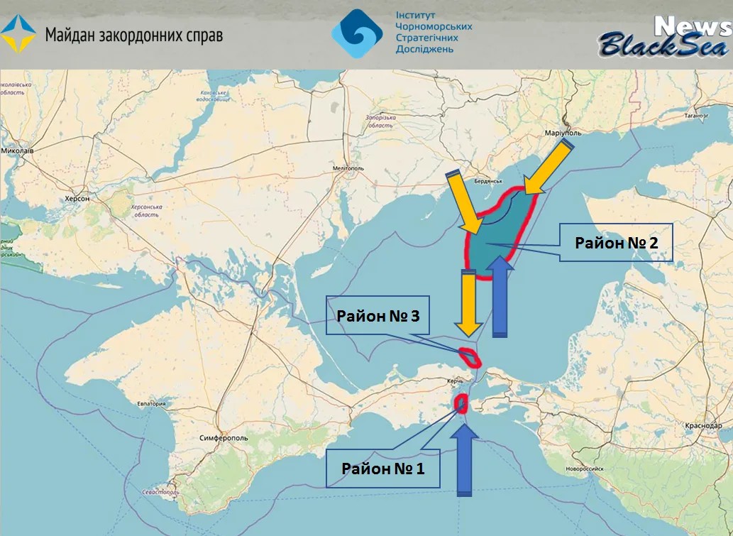 Технические блокирования портов Мариуполя и Бердянска. Карта из презентации «Майдана закардонных справ»