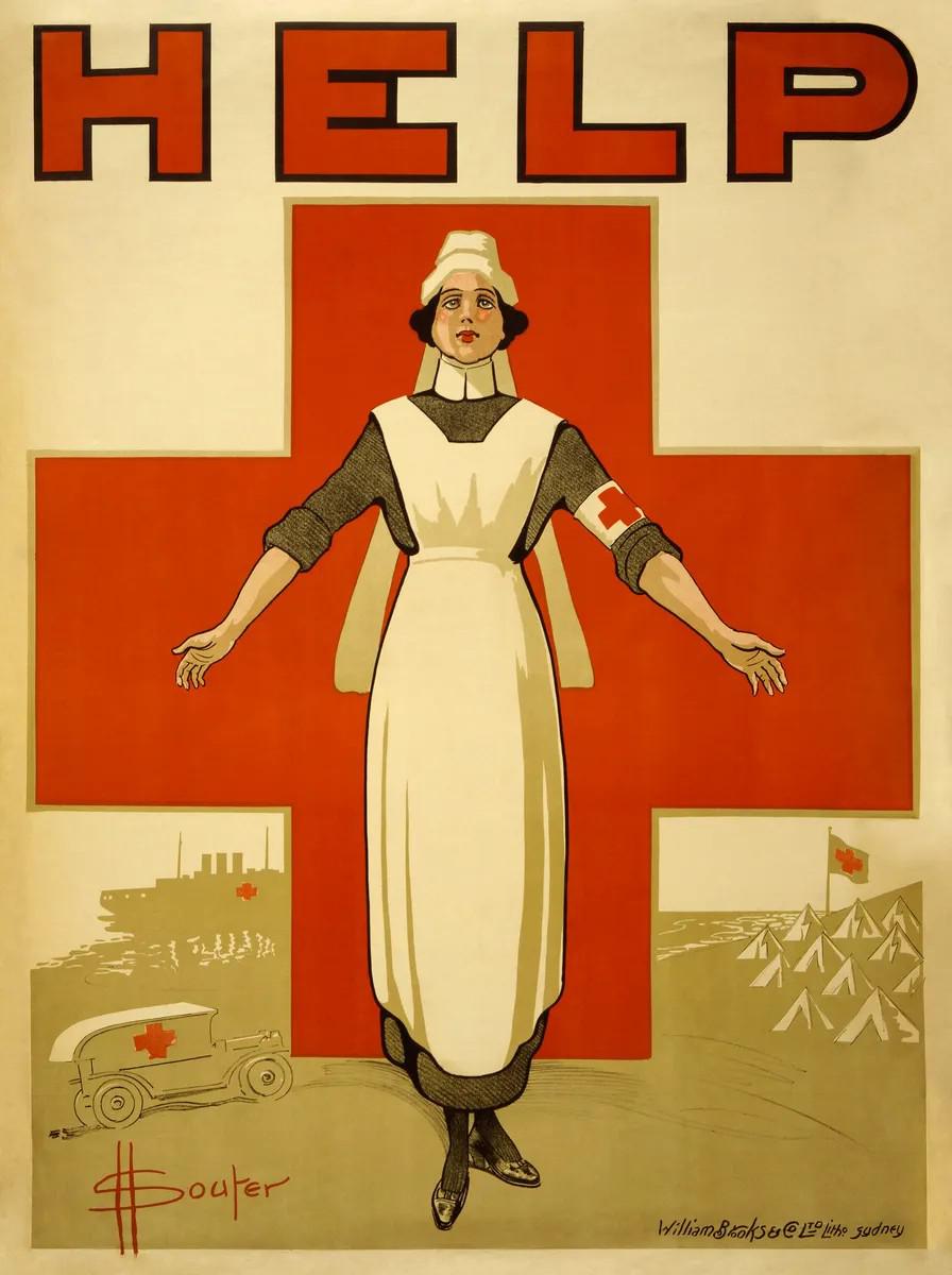 Плакат Красного Креста времен Первой мировой войны