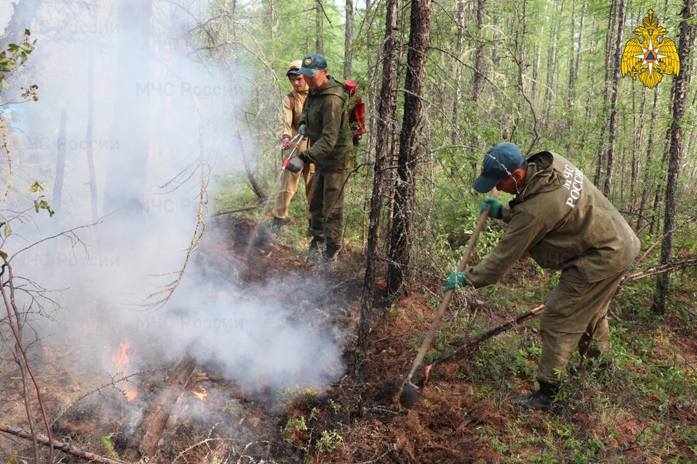 Тушение пожара в Якутии. Фото: mchs.gov.ru