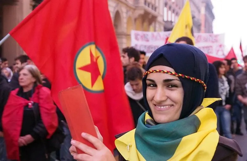 Акция в Италии против захвата курдского города Кобани. Фото: Petar Milošević / CC