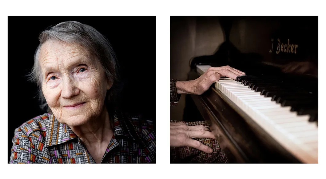 Вера Геккер и ее семейный рояль. Фото: Анна Артемьева / «Новая газета»