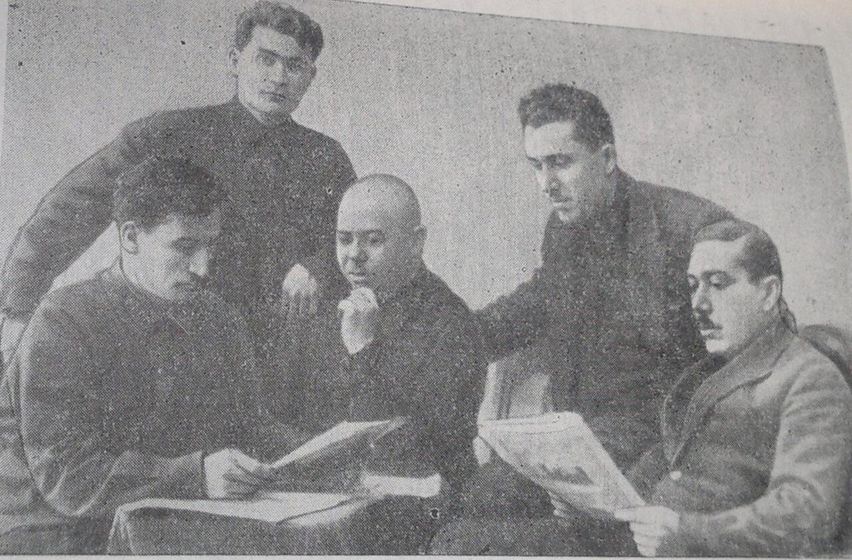 Группа партийных и государственных деятелей Азербайджана (слева направо) А. Г. Караев, Ю. И. Касимов, Т. А. Иванов, Л. И. Мирзоян, Г. М. Мусабеков. Фото: википедия