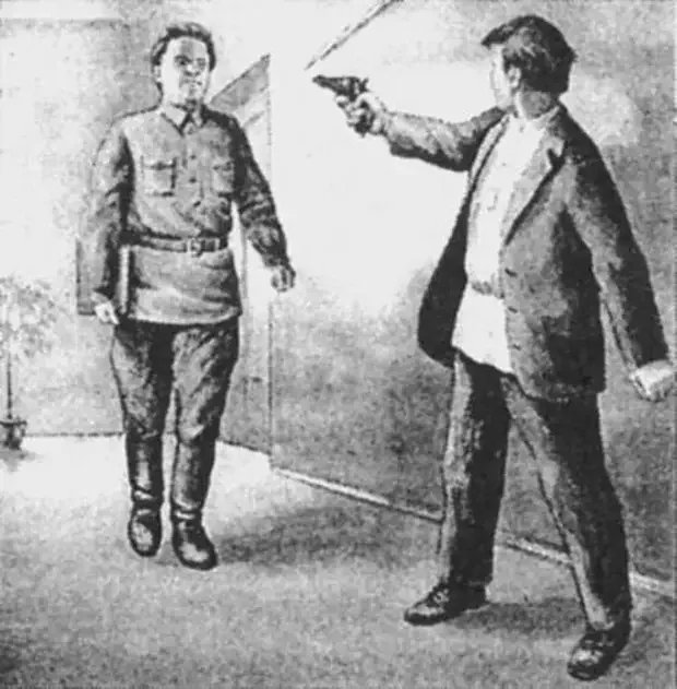 Убийство С.М. Кирова. Рисунок неизвестного художника.