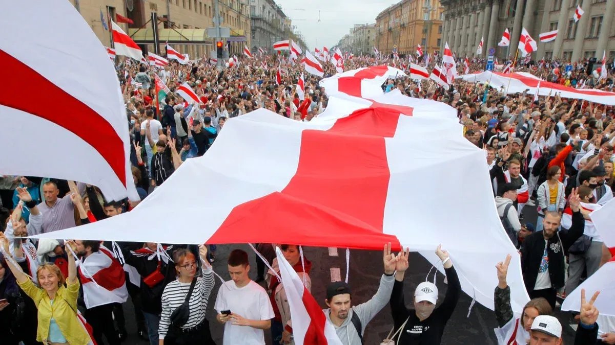 Август 2020 года. Акция протеста на площади Независимости в Минске. Фото: AP / TASS