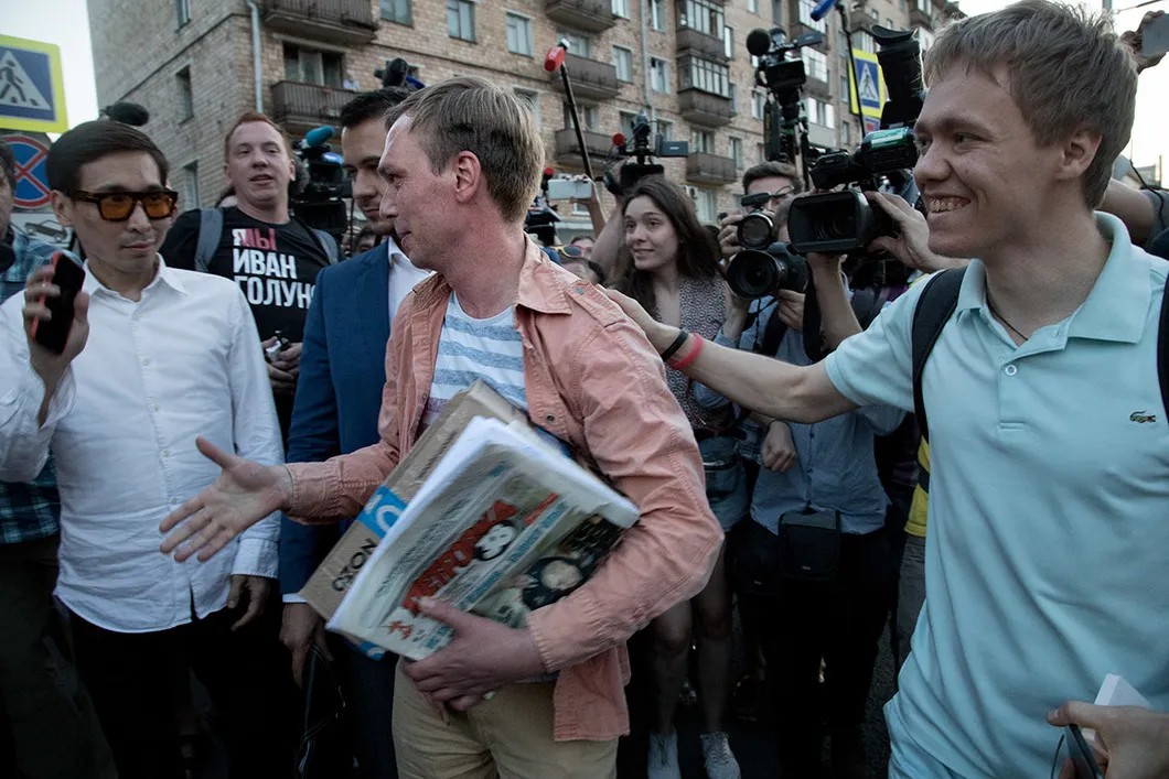 Иван Голунов после освобождения из-под ареста. Фото: Анна Артемьева/«Новая газета»