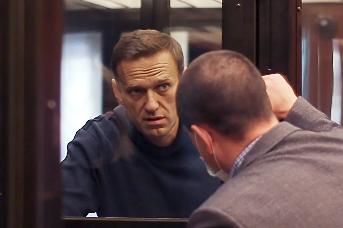 Алексей Навальный и его адвокат Вадим Кобзев в Мосгорсуде. Снимок с видео / пресс-служба Мосгорсуда РФ / ТАСС