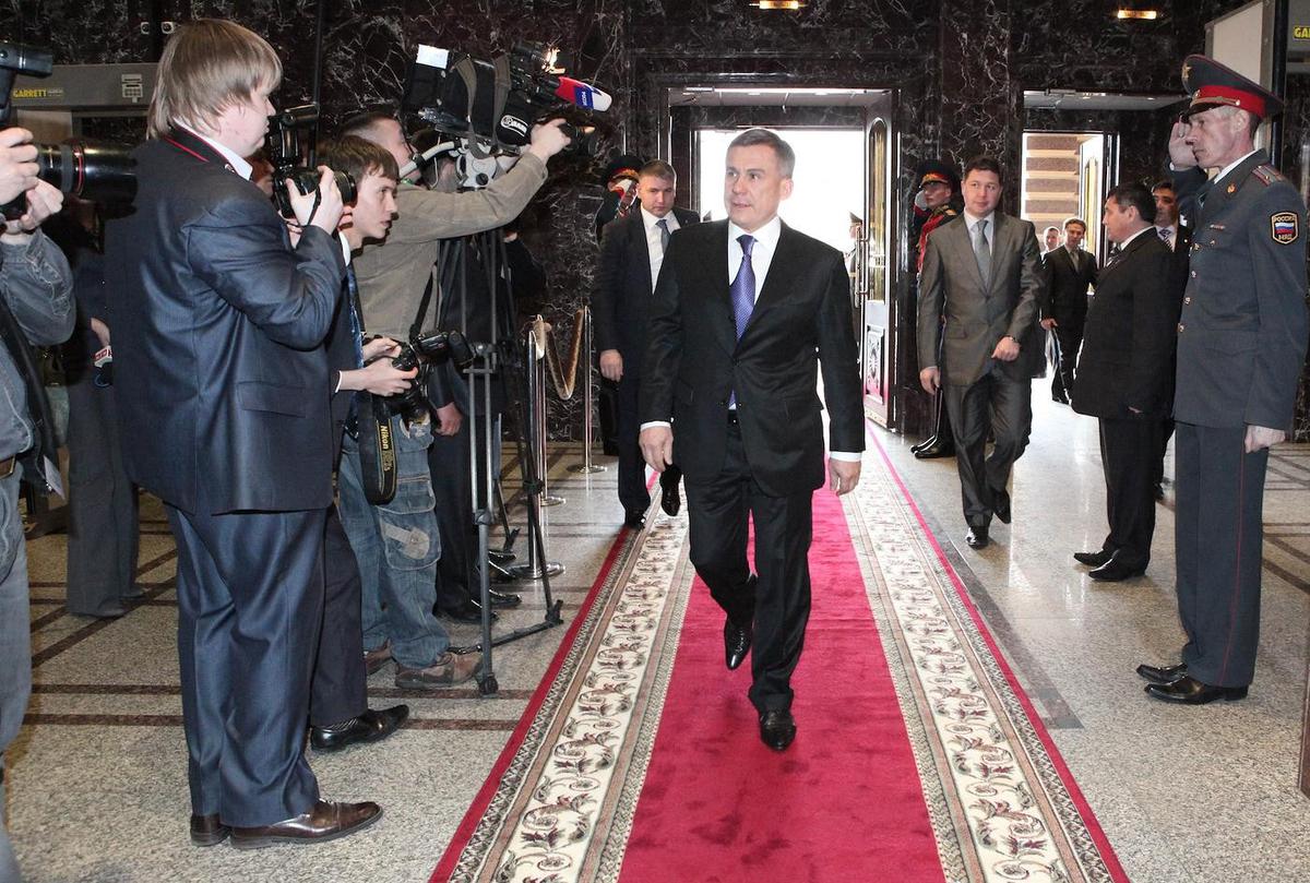 Президент Татарстана Рустам Минниханов во время церемонии инаугурации, 2010 год. Фото: Михаил Соколов / Коммерсантъ