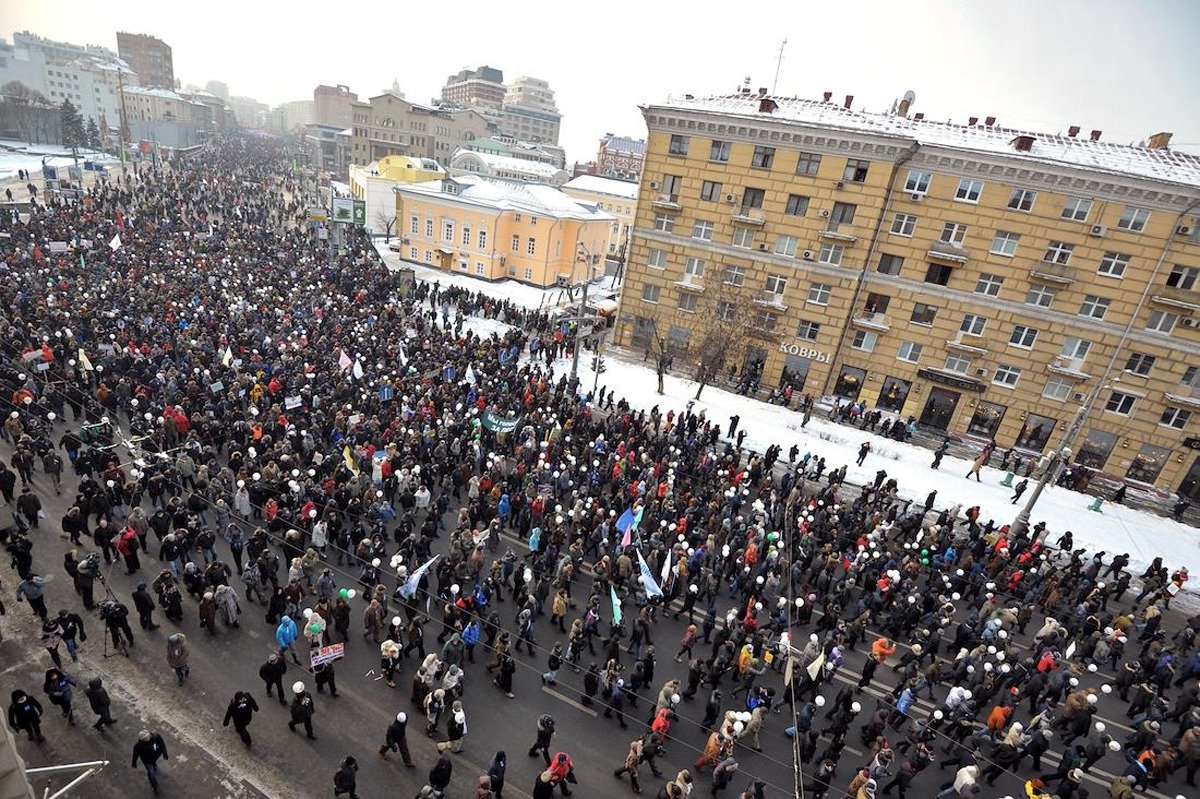 Акция «За честные выборы», 4 февраля 2012 года. Фото: Геннадий Гуляев / Коммерсантъ