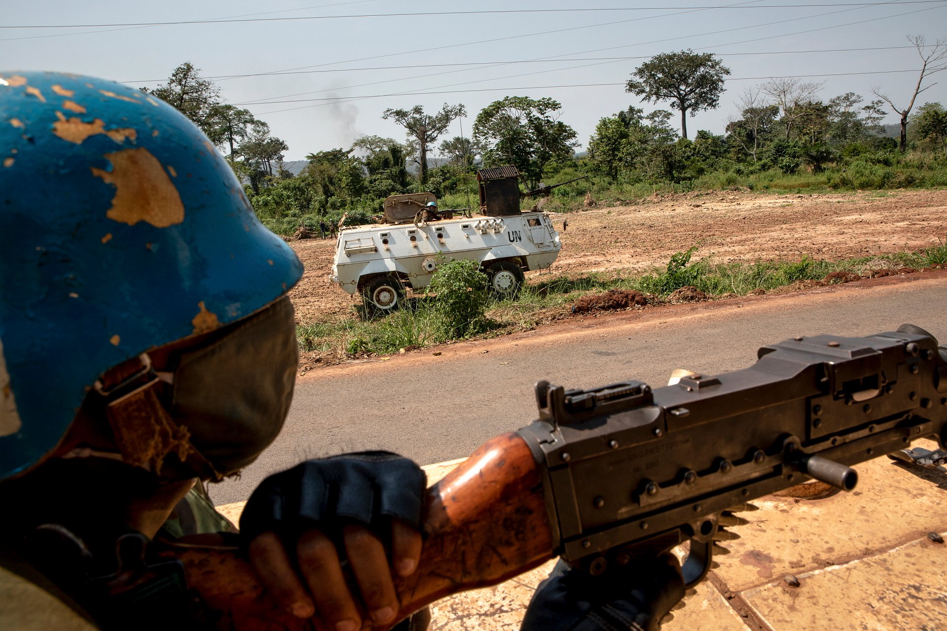 Патруль МИНУСКИ в день убийства троих сотрудников миротворческой миссии ООН в ЦАР. Фото: EPA-EFE / ADRIENNE SURPRENANT