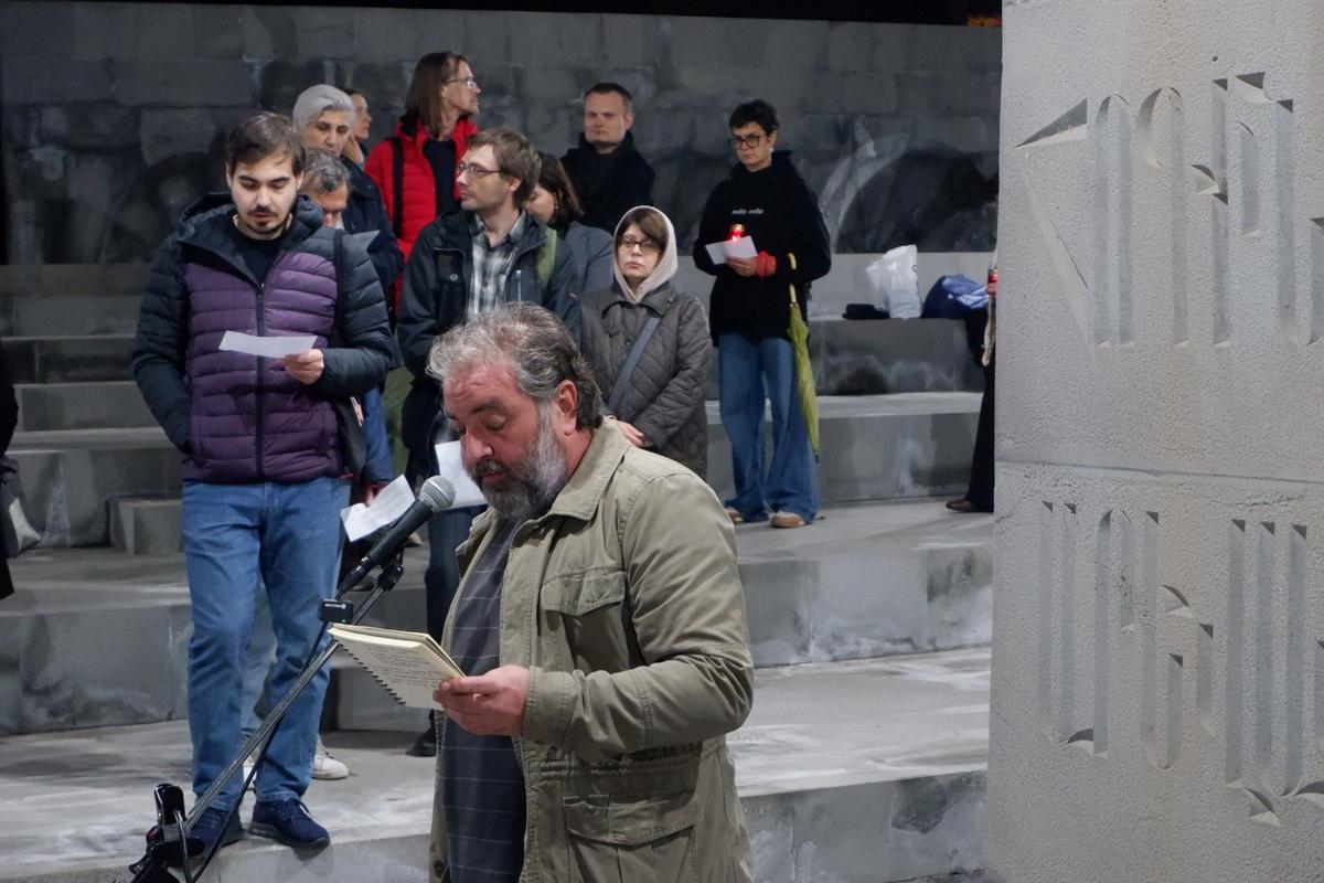 Степан Егизарян на акции «Возвращение имен». Фото: Андрей Новашов