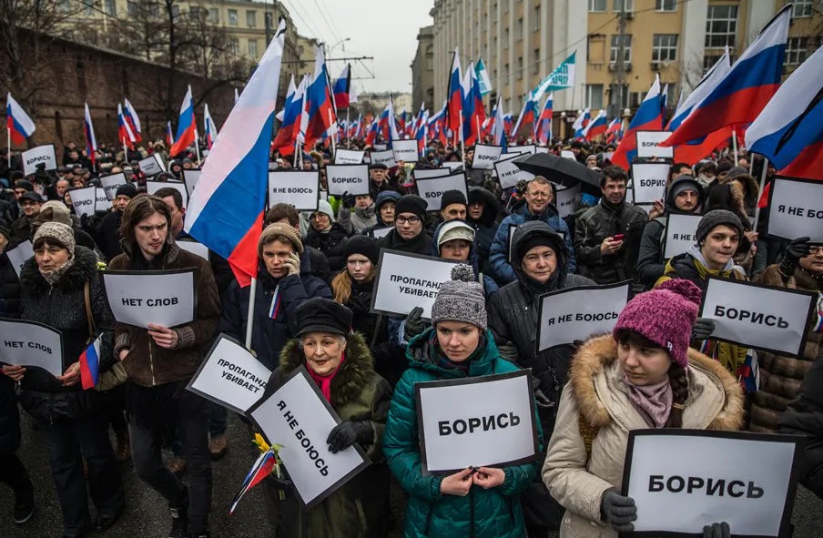 Траурный митинг памяти Бориса Немцова, 1 марта, Москва. Фото: Евгений Фельдман / «Новая»