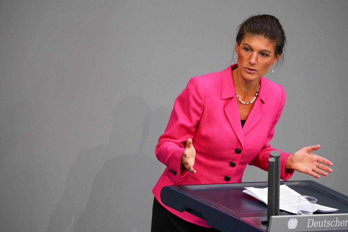 Лидер парламентской фракции Левой партии Германии Сара Вагенкнехт. Фото: EPA-EFE