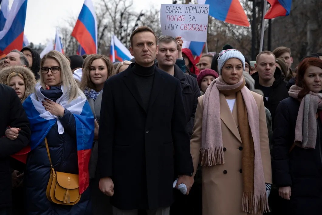 На марше памяти Бориса Немцова. Фото: Влад Докшин / «Новая газета»