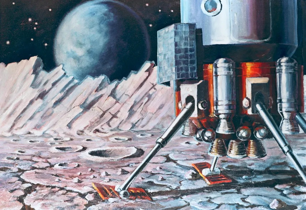 «Луна. Первые минуты после посадки». Рисунок Алексея Леонова. РИА Новости