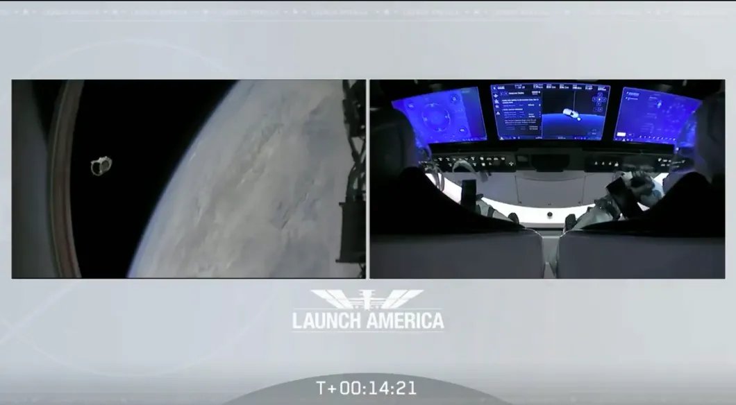 Скриншот трансляции SpaceX.