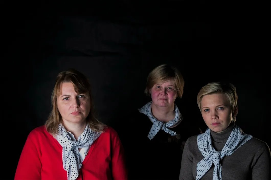 Юлия Виноградова, Наталья Конон и Влада Русина. Фото: Влад Докшин / «Новая газета»