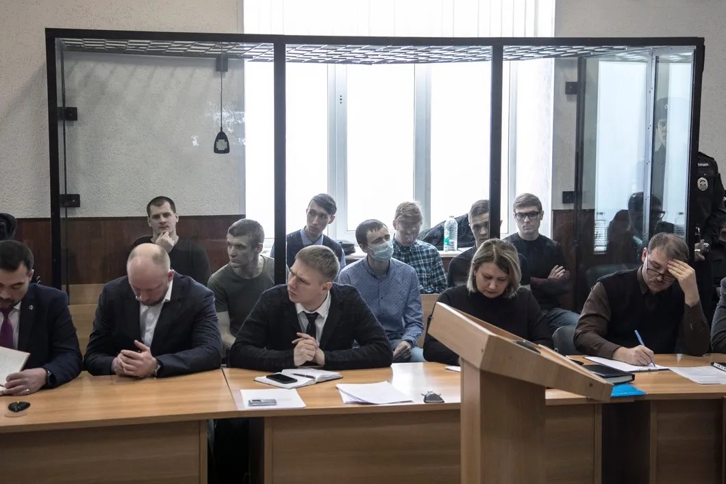 Фигуранты дела «Сети» во время приговора 10 февраля 2020 года.Фото: Влад Докшин \ «Новая»