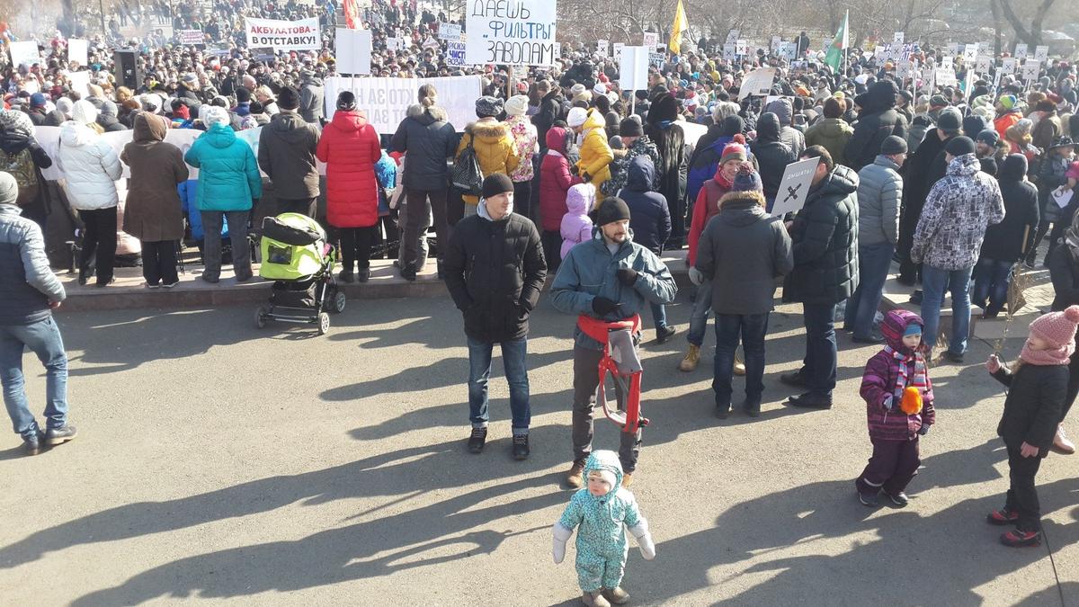 На одном из экологических митингов в Красноярске. 2017 год. Фото: Алексей Тарасов / «Новая газета»