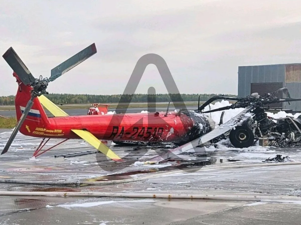 Уничтоженный вертолет Ми-8 на Ямале. Фото: тг-канал «Авиаторщина»