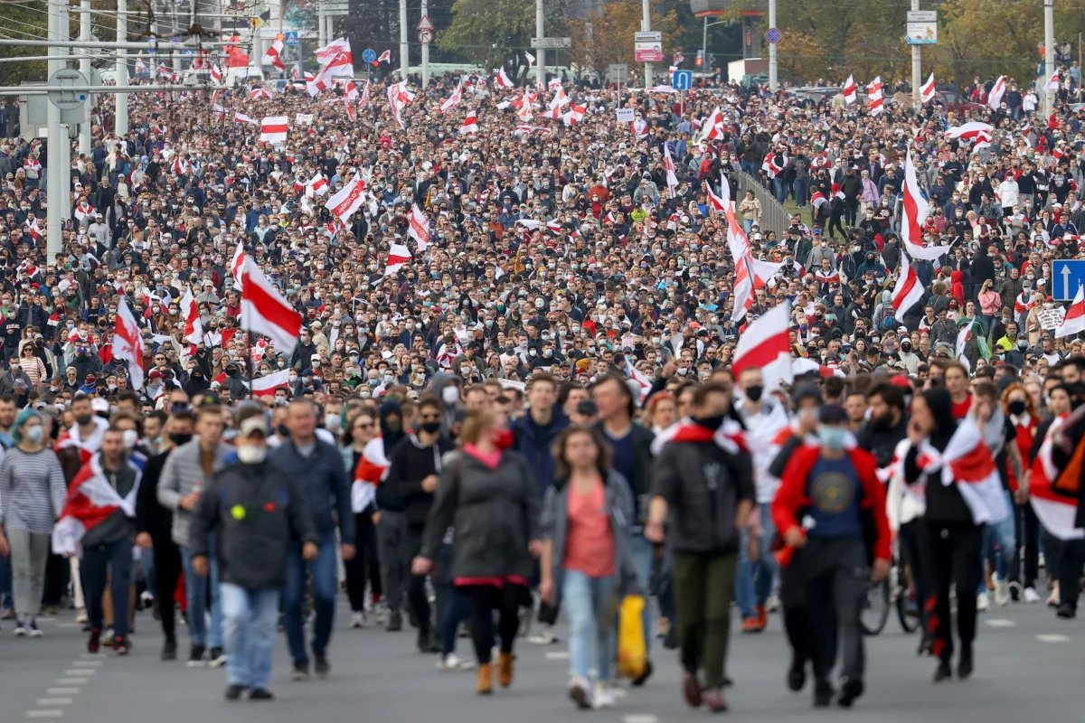 Протесты после выборов в Беларуси в 2020-м году. Фото: стрингер / ТАСС