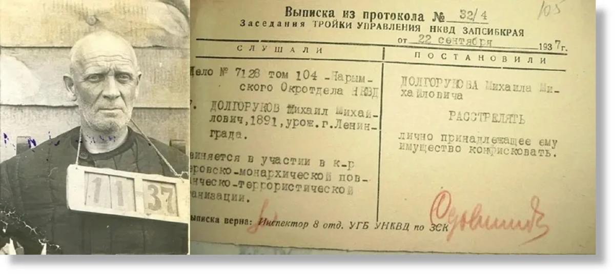 Документ о расстреле. Фото: архив