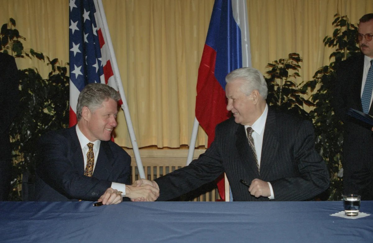 21 марта 1997 года. Президент России Борис Ельцин и президент США Билл Клинтон. Фото: Сенцов Александр, Чумичев Александр / Фотохроника ТАСС