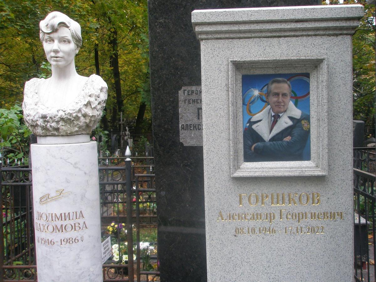 Памятники Людмиле Пахомовой и Александру Горшкову на Ваганьковском кладбище. Фото: Андрей Успенский