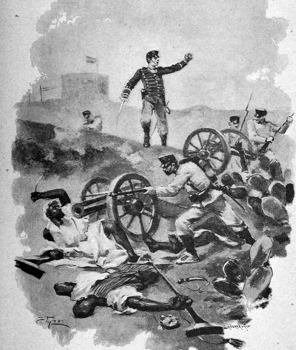 Литография героических поступков Примо де Риверы. 1893 год. Источник: Википедия